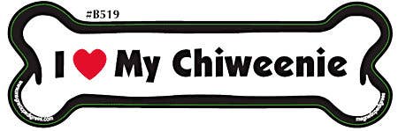 I <3 My Chiweenie- Bone Shaped Car Magnet sPETakular