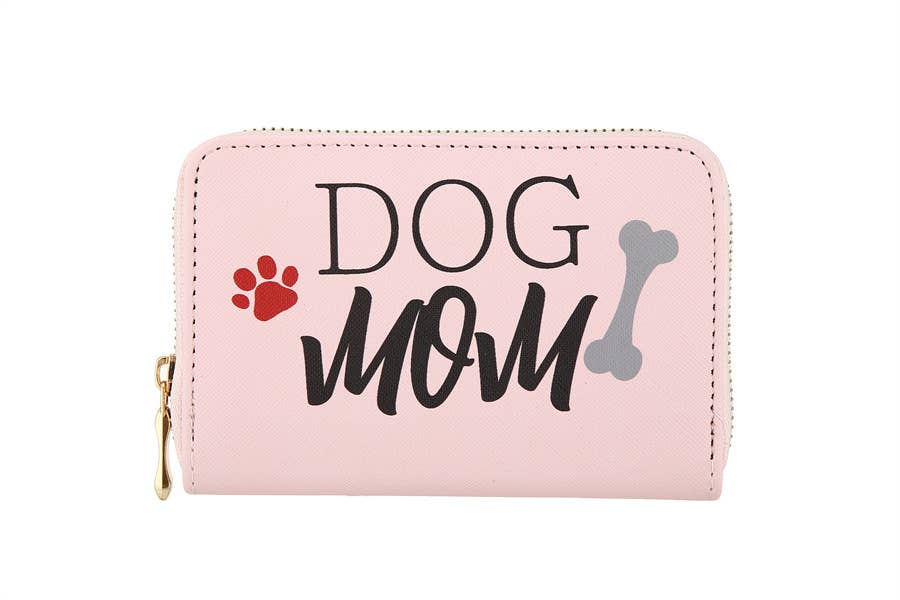 Small Leather Wallet- Dog Mom