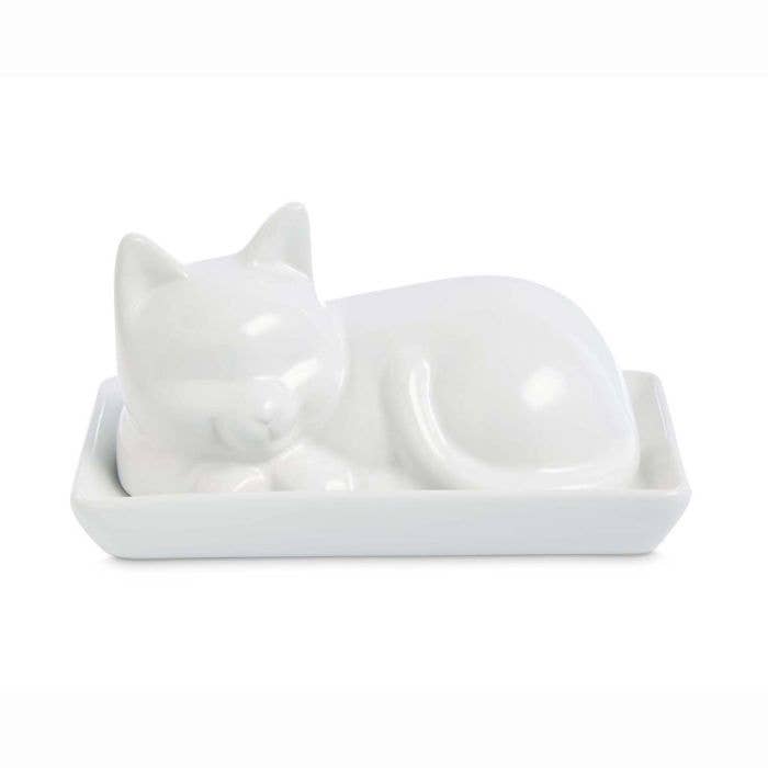 Kitchen Cat Butter Dish With Lid