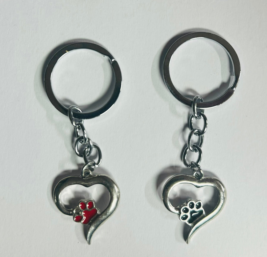 Curvy Heart/Paw Keychain