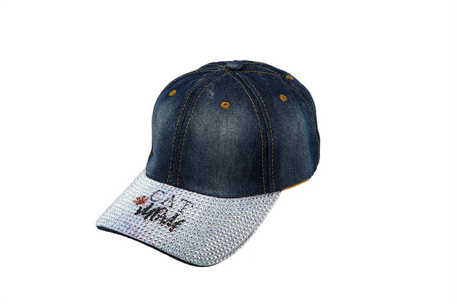 Cat Mom-Rhinestone Adjustable Baseball Cap