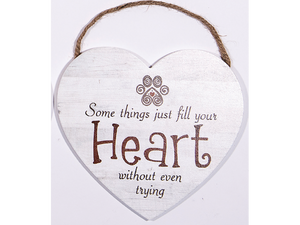 Some Things Just Fill Your Heart-Heart Shaped Sign w/ Rope Handle