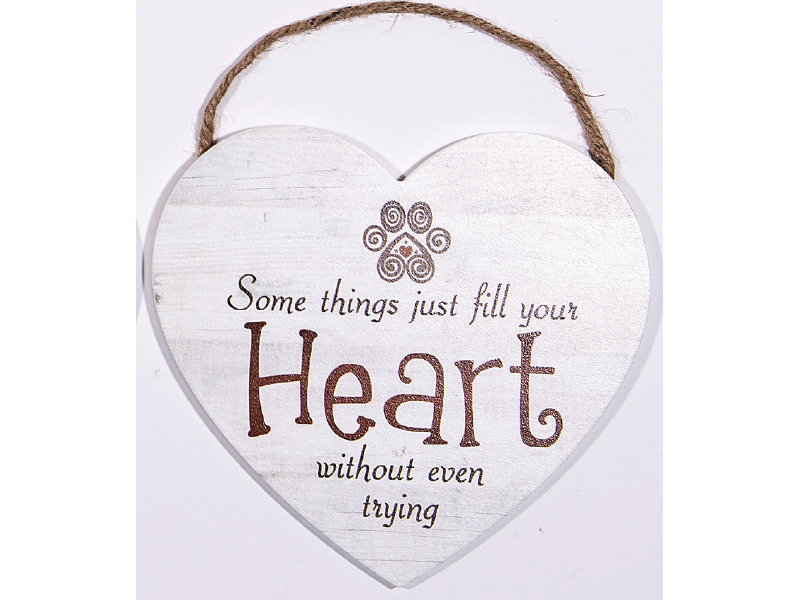 Some Things Just Fill Your Heart-Heart Shaped Sign w/ Rope Handle