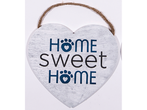 Home Sweet Home-Heart Shaped Sign With Rope Handle