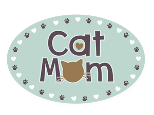Cat Mom- Oval Shaped Car Magnet