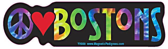 Peace Love Bostons- Vinyl Bumper Sticker