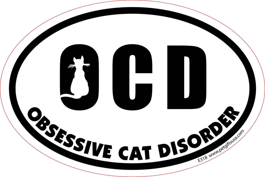 OCD (Obsessive Cat Disorder)- Oval Shaped Car Magnet