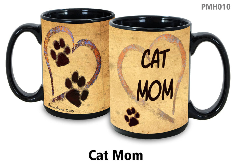 Cat Mom- Pawmarks On My Heart - Coffee Mug