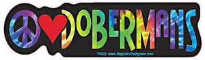 Peace Love Dobermans -Vinyl Bumper Stickers