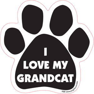 I Love My Grandcat- Paw Shaped Car Magnet