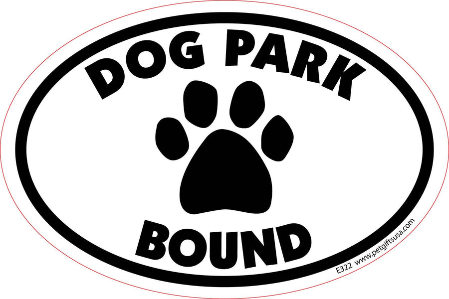Dog Park Bound- Oval Shaped Car Magnet