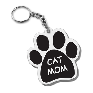 Cat Mom- Paw Shaped Keychain