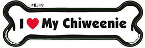I <3 My Chiweenie- Bone Shaped Car Magnet