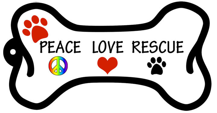 Peace, Love, Rescue- Bone Shaped Keychain