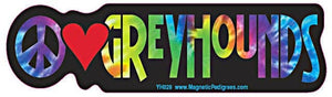 Peace Love Greyhounds- Vinyl Bumper Sticker