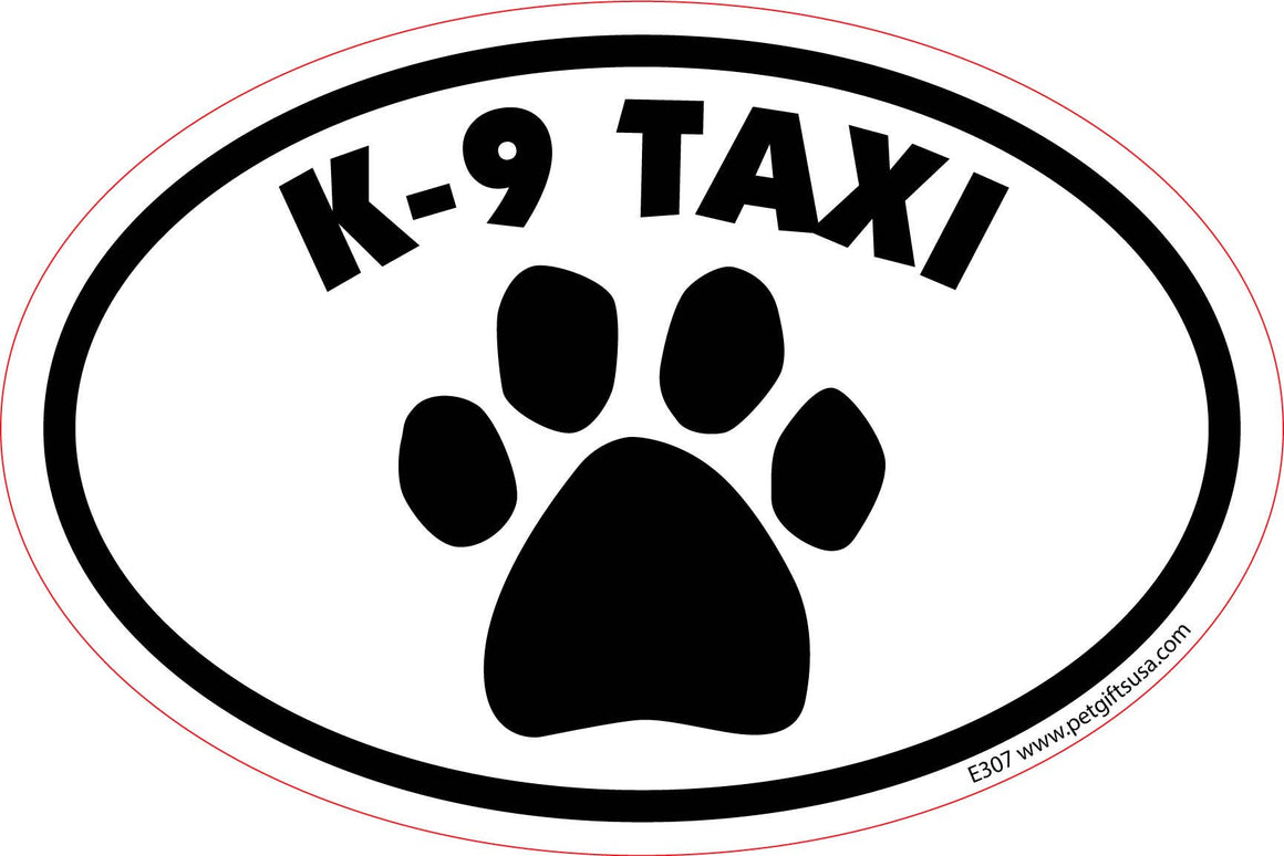 K-9 Taxi -Oval Shaped Car Magnet