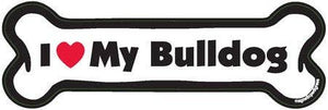 I <3 My Bulldog- Bone Shaped Car Magnet