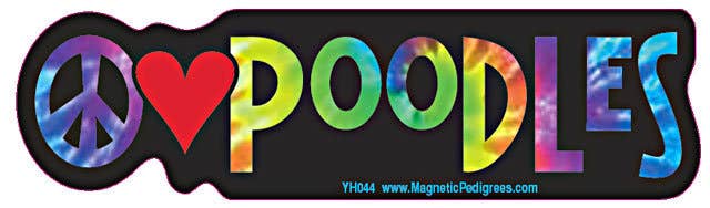 Peace Love Poodles- Vinyl Bumper Sticker