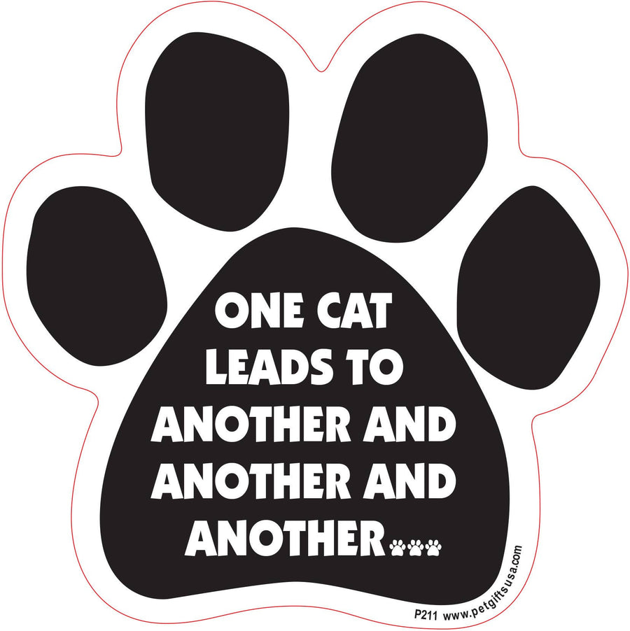 One Cat Leads to Another and Another and Another..Paw Shaped Car Magnet