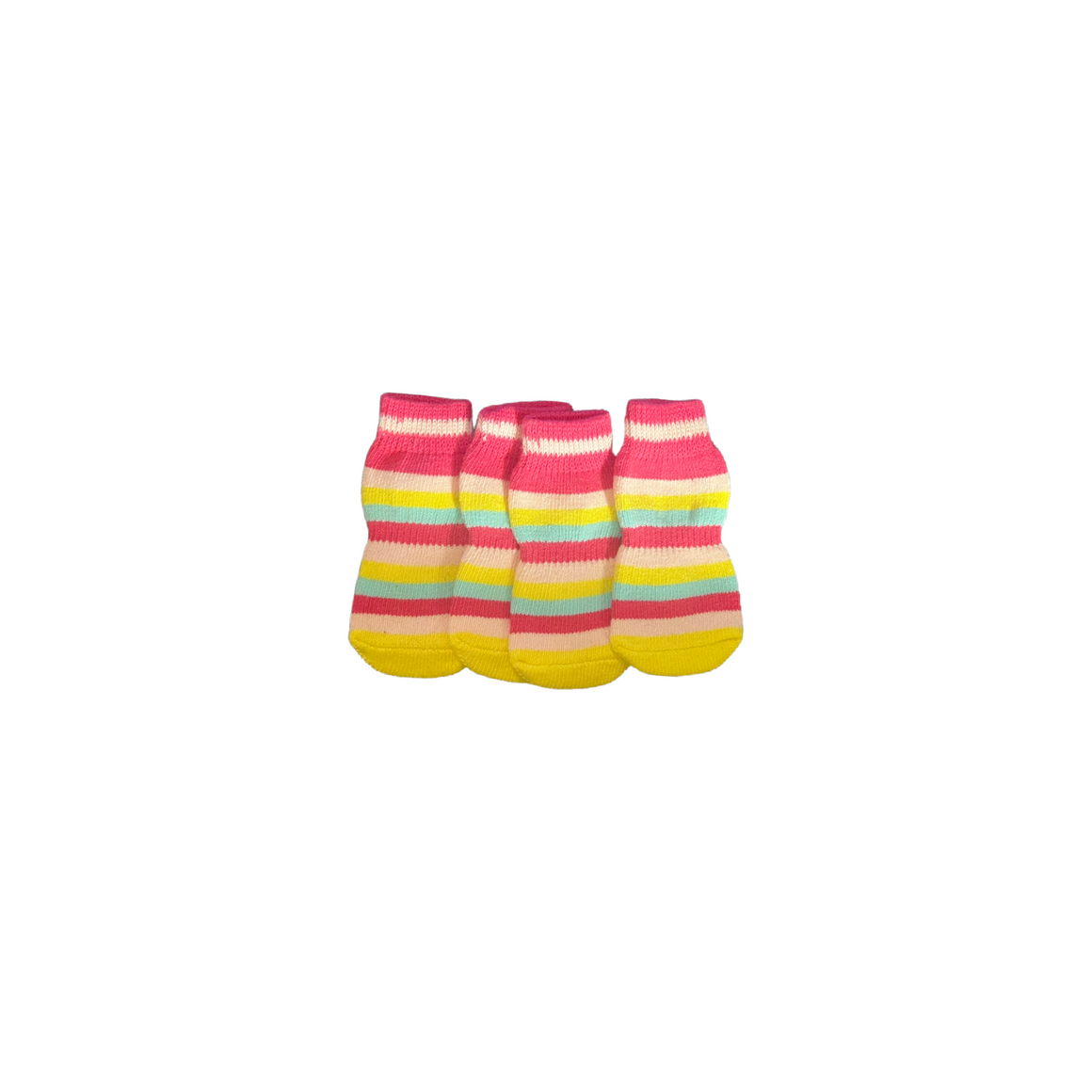 Pink/Yellow Striped- Pet Socks