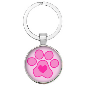 Pink Paw- Bubble Keychain