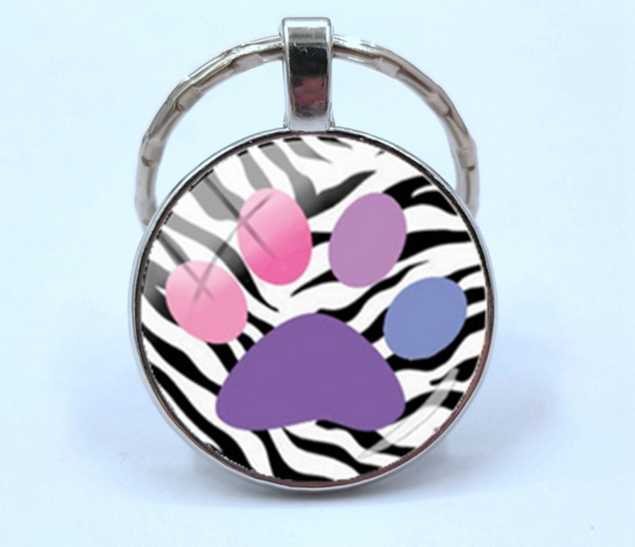 Zebra Paw- Bubble Keychain