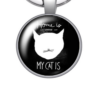 Home Is Where My Cat Is- Bubble Keychain