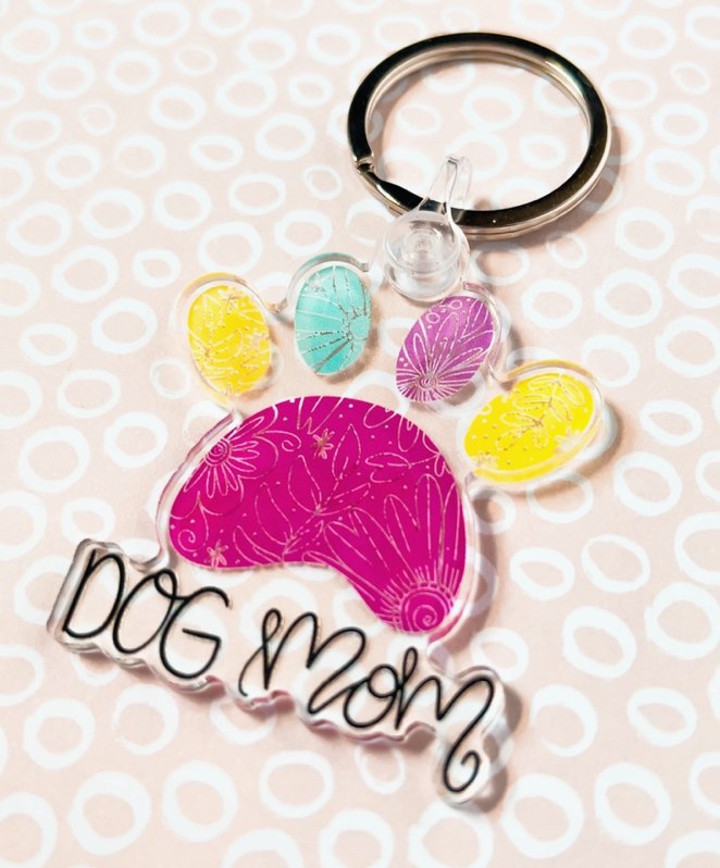 Dog Mom Acrylic Key Chain