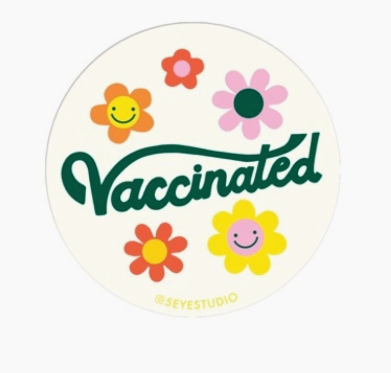 Vaccinated Flower - Vinyl Sticker