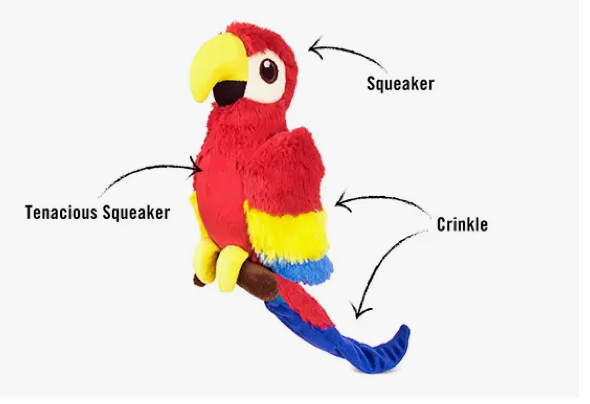 Paula The Parrot- Plush Dog Toy