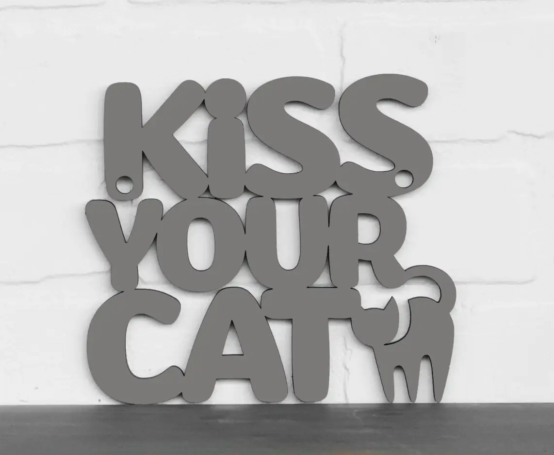 Kiss Your Cat- Wall Hanging