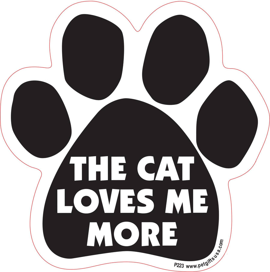 The Cat Loves Me More-Paw Car Magnet