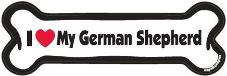 I <3 My German Shepherd -Bone Shaped Car Magnet