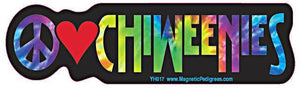 Peace Love Chiweenies-Vinyl Bumper Sticker