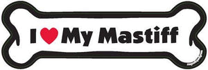 I <3 My Mastiff -Bone Shaped Car Magnet