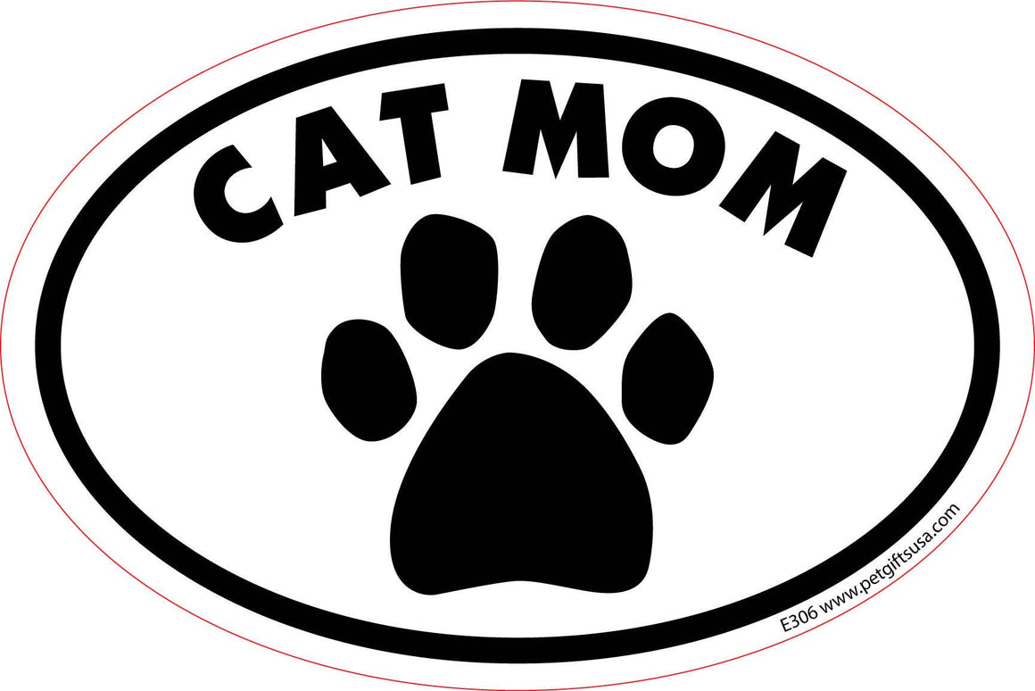 Cat Mom- Oval Shaped Car Magnet