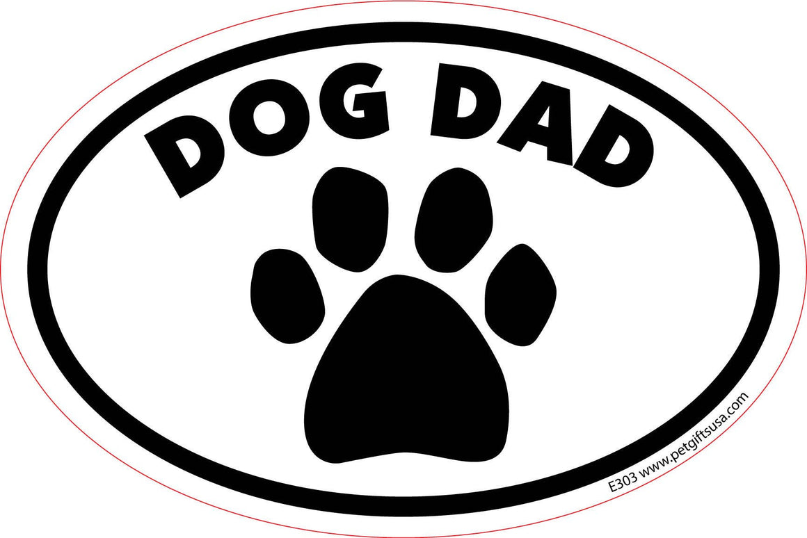 Dog Dad- Oval Shaped Car Magnet