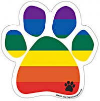 Rainbow Gay Pride- Paw Shaped Car Magnet