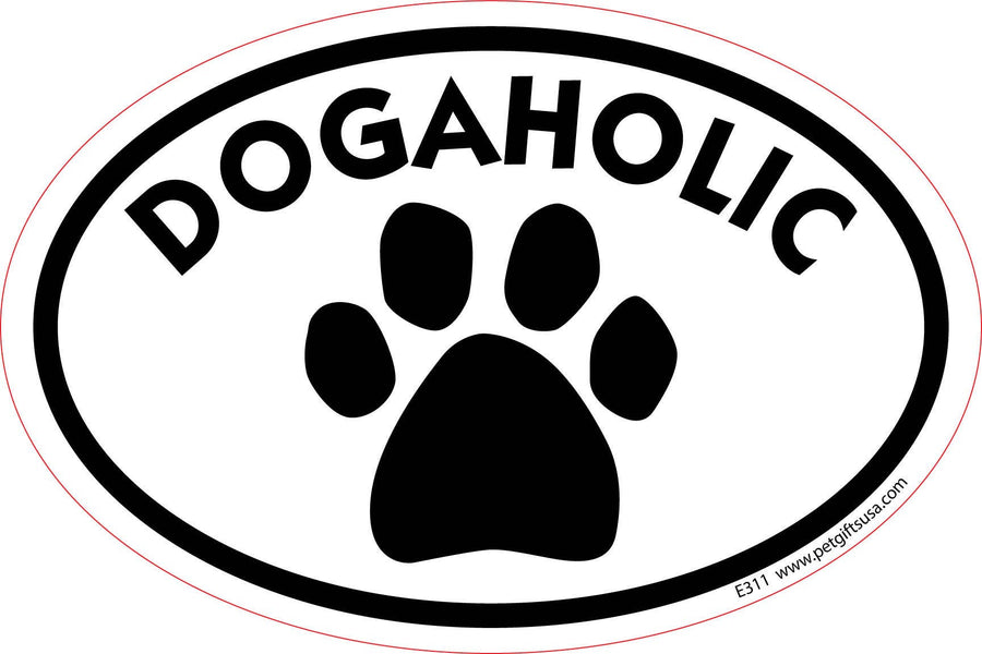 Dogaholic- Oval Shaped Car Magnet