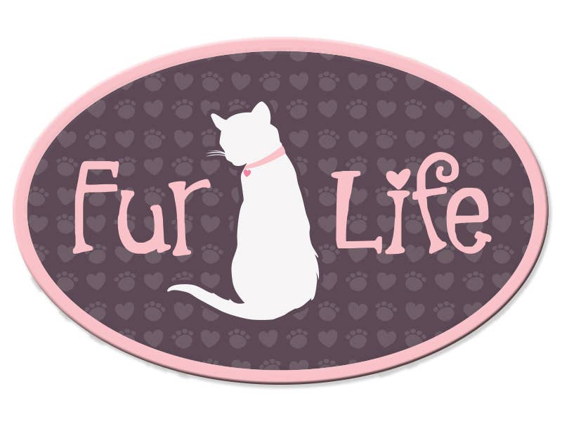 Fur Life - Oval Shaped Car Magnet