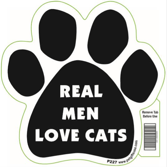 Real Men Love Cats-Paw Car Magnet