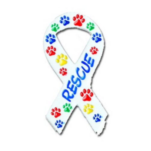 Ribbon with Paws Awareness - Rescue Brooch Pin